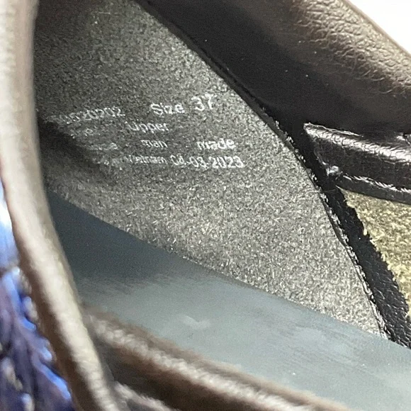 Dansko XP 2.0 Professional Clog 37 Patent Navy Blue Embossed Floral - Picture 7 of 10